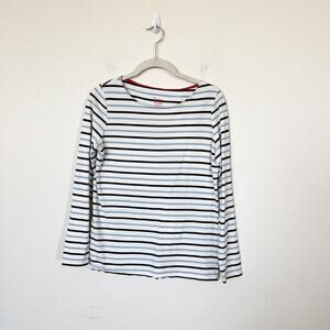 [Boden] Breton Striped Blue White Relaxed Fit Long Sleeve Cotton T-Shirt Sz US 8